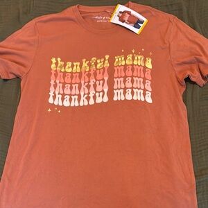 State of Mine rust orange thankful mama tee Medium NWT